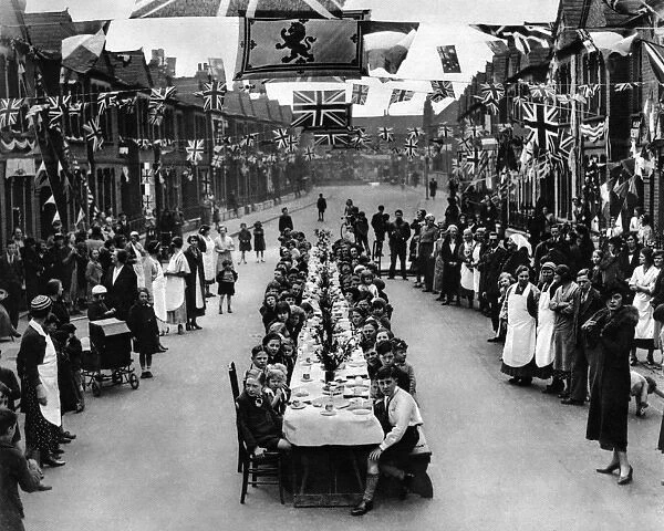 1937 Coronation - street party in Fulham