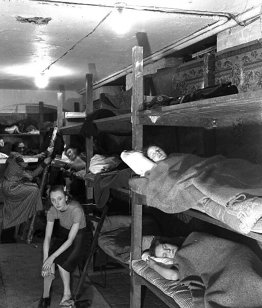 AFS women resting in bunks, Southwark Fire Station, WW2