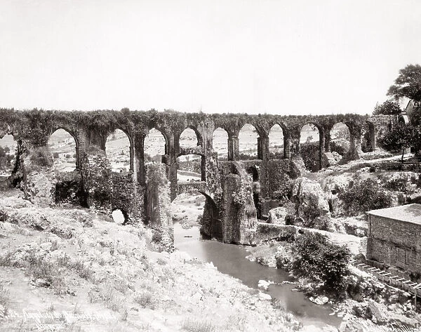 Ancient aqueduct at Smyrna, (Izmir) Turkey, c. 1890
