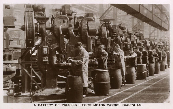 Battery of metal Presses at Ford Motor Works, Dagenham