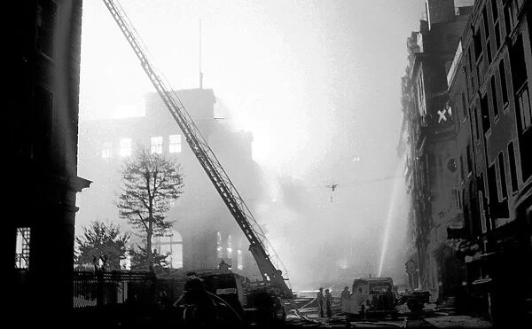 Blitz in City of London -- Queen Victoria Street, WW2