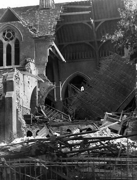 Blitz in London -- St Cyprians Church, Brockley, WW2