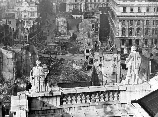 Blitz in London -- view from St Pauls Cathedral, WW2