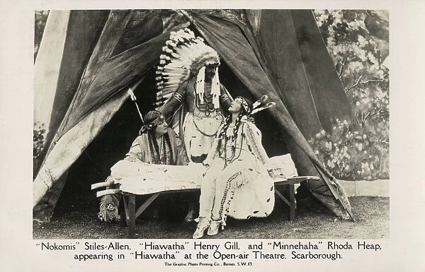 Cast of Hiawatha at the open-air Theatre, Scarborough