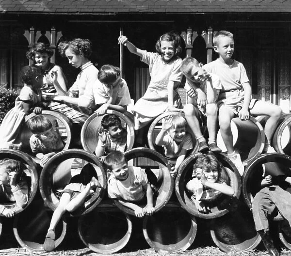 Children with pipes on a Balham street, SW London
