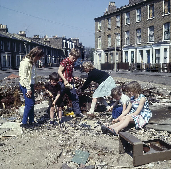 Children playing with junk, Balham, SW London