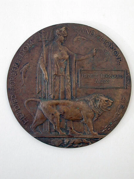 Death Plaque of Corporal Henry Leonard Amess