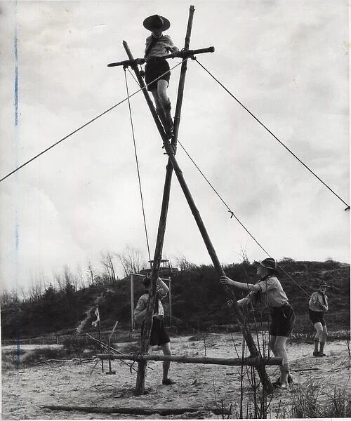 Dutch scouts at camp, Netherlands