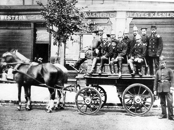 Ealing Fire Brigade with horse-drawn appliance