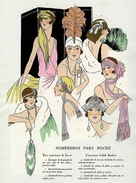 Evening headwear by Lewis and Judith Barbier