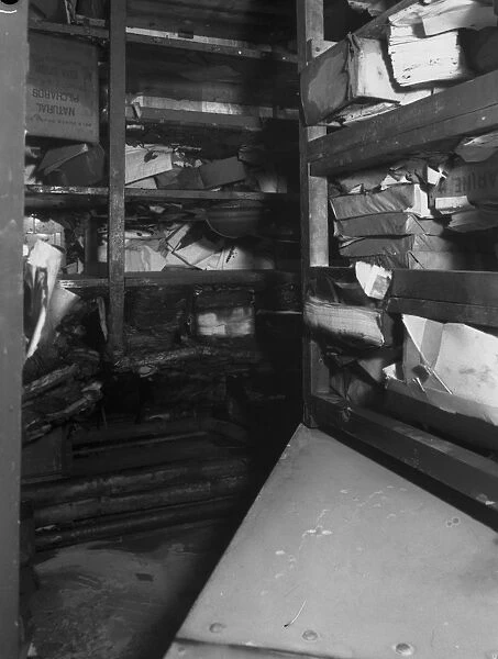 An example of a room with fire damage, WW2