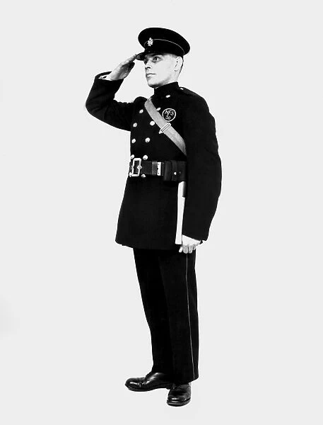 Firefighter wearing NFS uniform, WW2