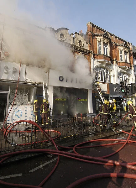 Firefighters at scene of fire in Ealing