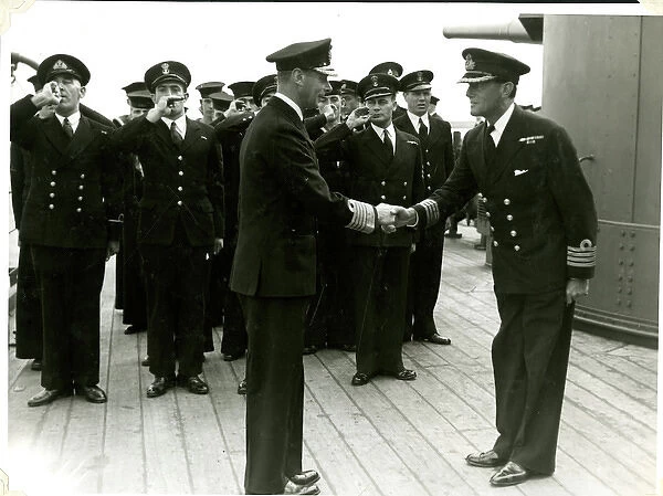 George VI aboard HMS Duke of York, Scapa Flow, WW2