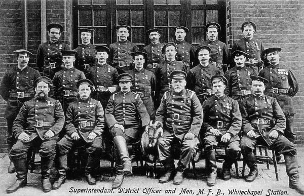 Group photo, men of Whitechapel Fire Station
