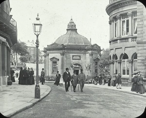 Harrogate - street with pedestrians, buildings on either side