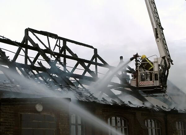 Hydraulic lift in action at a fire, London
