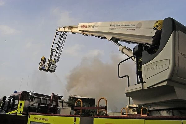 Hydraulic platform in use at fire in Isleworth