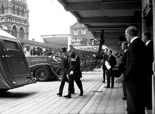 King George VI at the London Fire Brigade Lambeth HQ