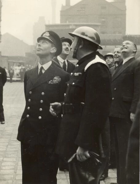King George VI visiting LFB Headquarters, Lambeth, WW2