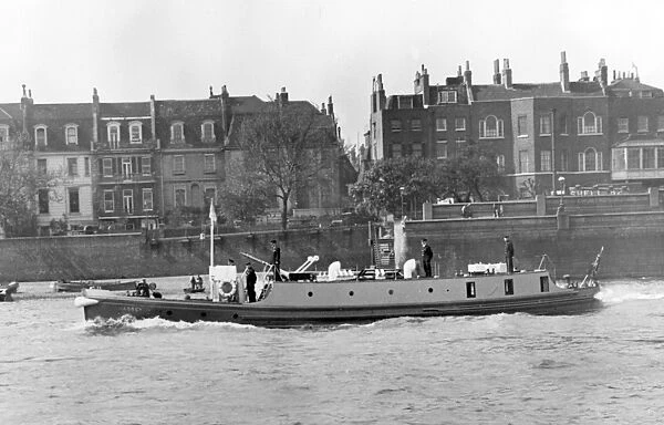 LFB Massey Shaw fireboat on River Thames, London