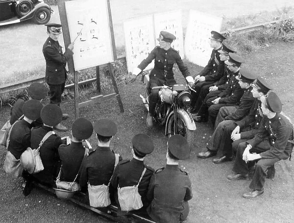 LFB motorcycle dispatch riders in training, WW2