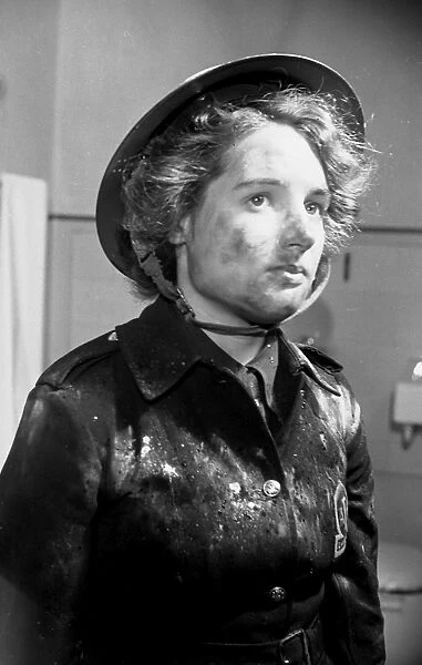 London AFS firewoman at a hospital during the Blitz, WW2