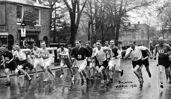 London Fire Brigade running race in Dulwich