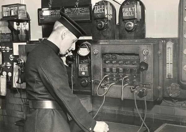 London Fire Brigade telephone switchboard operator