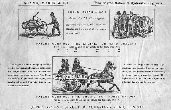 Patent poster for Shand, Mason & Co