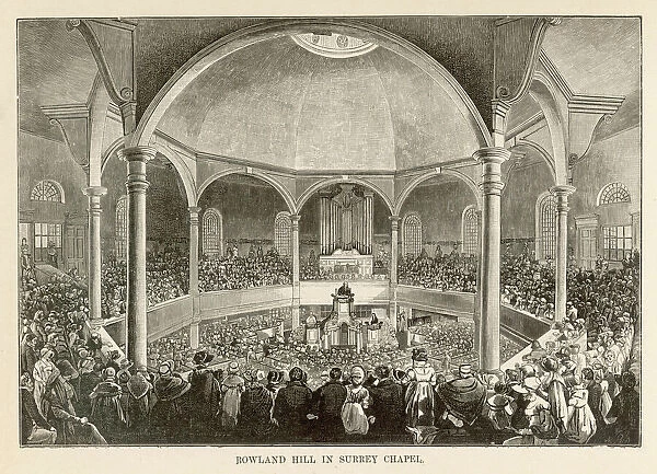 Rowland Hill preaching in Surrey Chapel, London