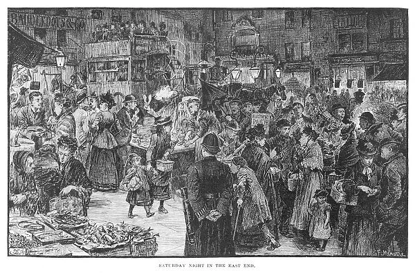 Saturday evening shopping, East End of London