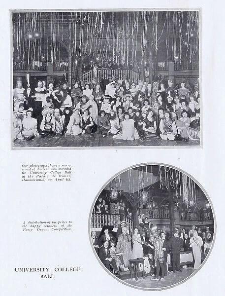 Two scenes of Univeristy College Ball held at the Palais de