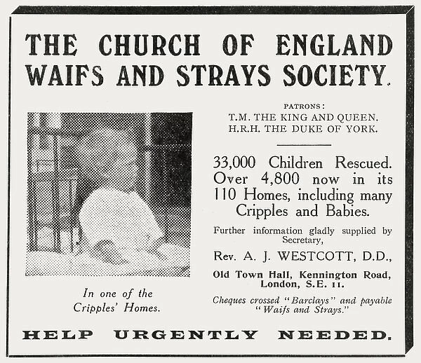 Waifs and Strays Society Adverstisement