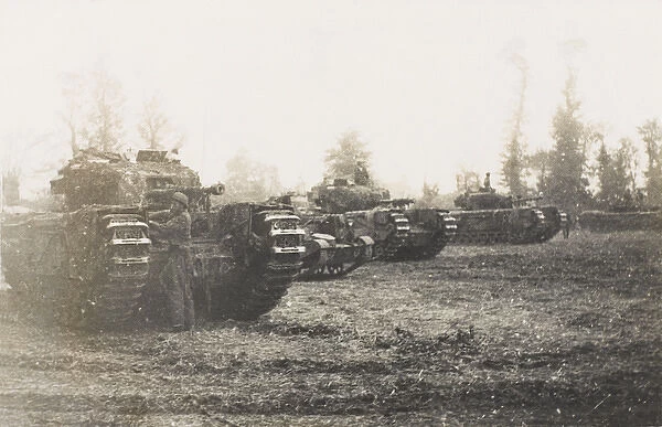 WW2 - Churchill tanks about to move into the Odon Valley