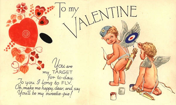 WW2 Valentines Day card, You are my target