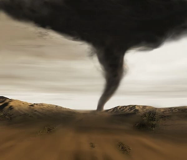 Computer illustration of a tornado