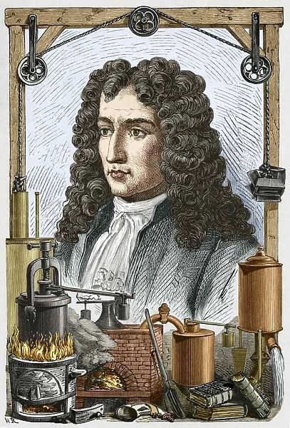 Engraving of Denis Papin, French inventor
