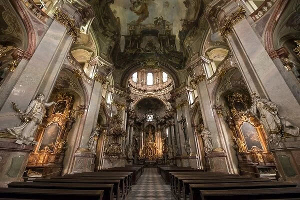 St. Nicholas Church interior, Prague, Czech Republic, Europe