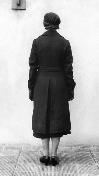 AFS woman in double-breasted greatcoat, WW2