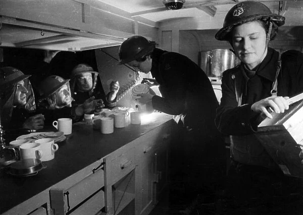 AFS women working in mobile kitchen, WW2