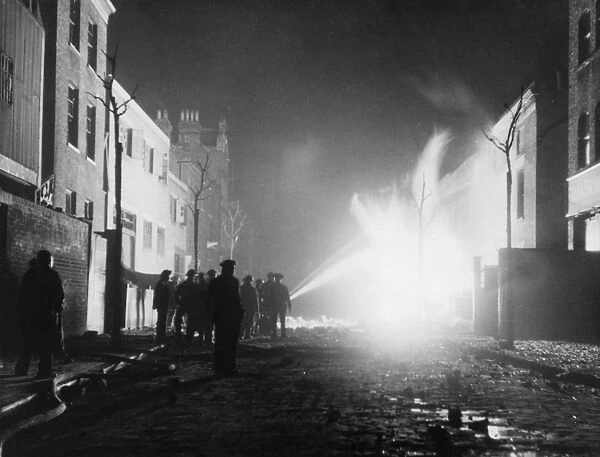 Blitz in London -- firefighters in Bermondsey, WW2