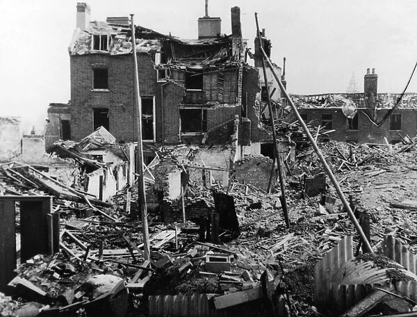 Blitz in London -- typical bomb site, WW2
