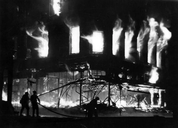 Corner store ablaze - Blitz on London - WW2