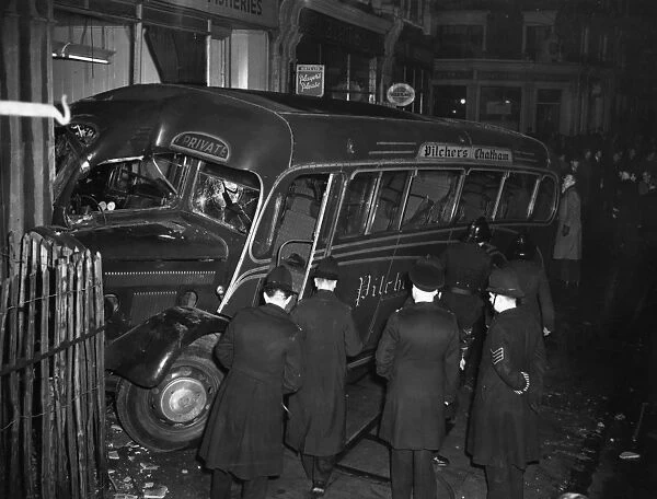 Crashed coach, Old Kent Road, SE London