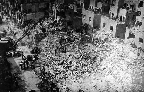 Devastation after a bombing raid, Gurney Street, Walworth