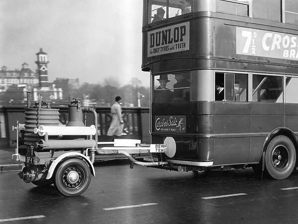 Fire appliance trailer attached to a London bus