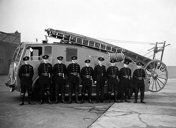 Firefighters with Essex County Fire Brigade engine