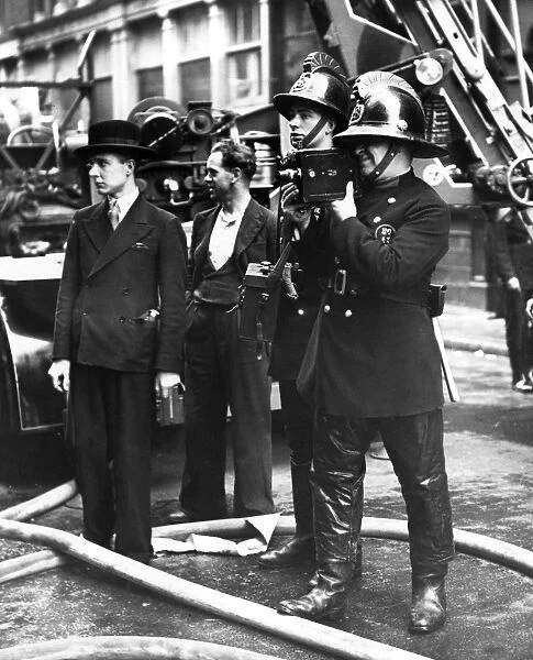 London Fire Brigade cinematographer at work