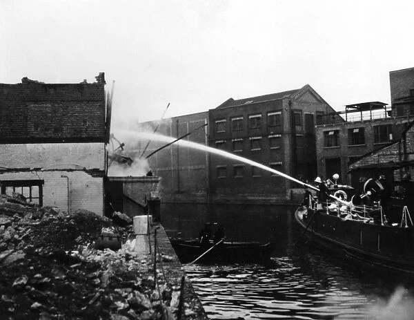Massey Shaw fireboat at work on the River Thames